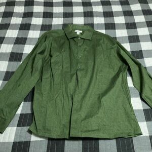Mens button down green dress shirt Bar III slim fit XL